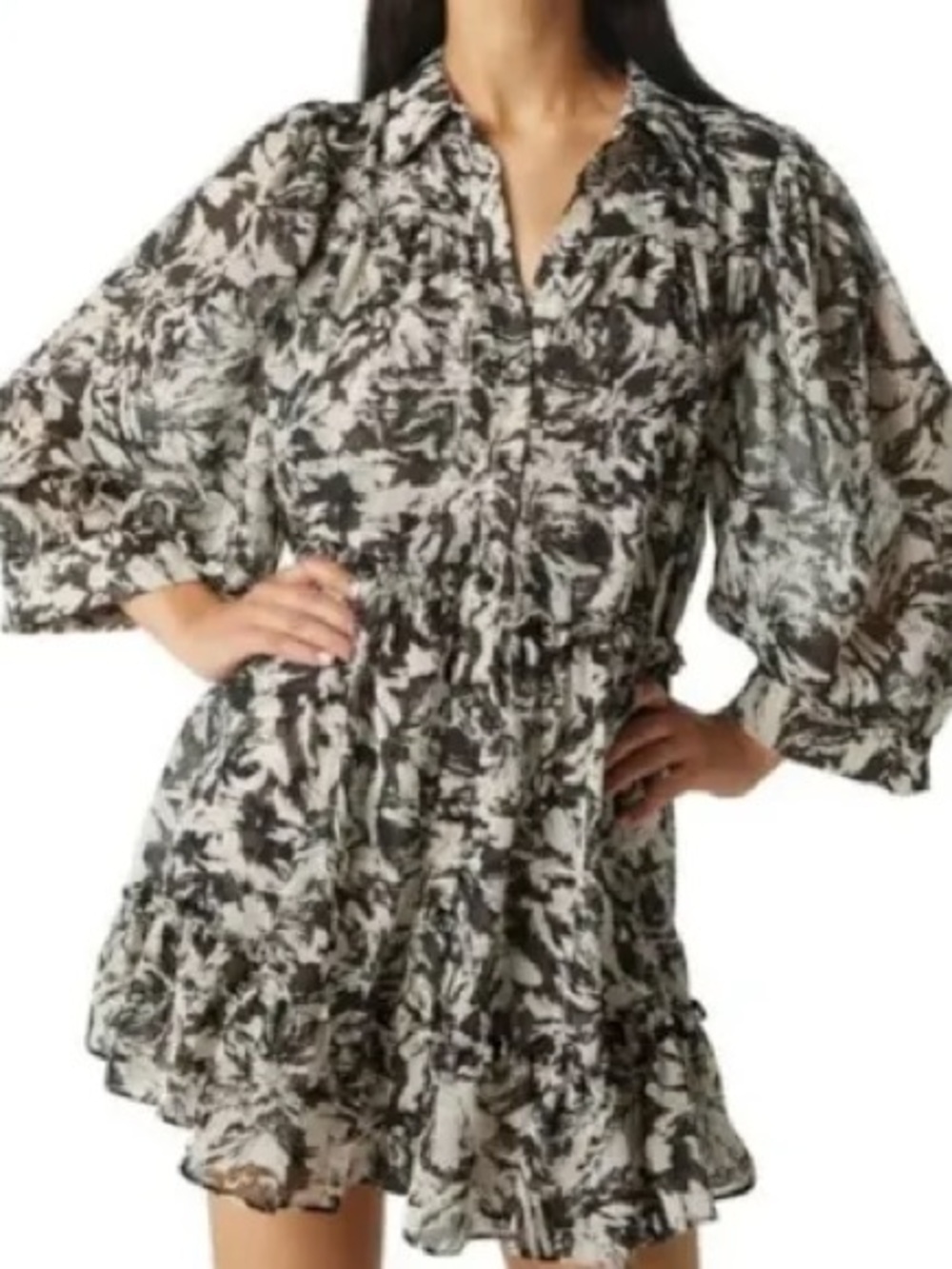 NWT MISA Los Angeles Mita Printed Shirtdress
